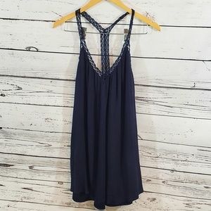 Lush Navy Blue Razorback Dress Size S EUC